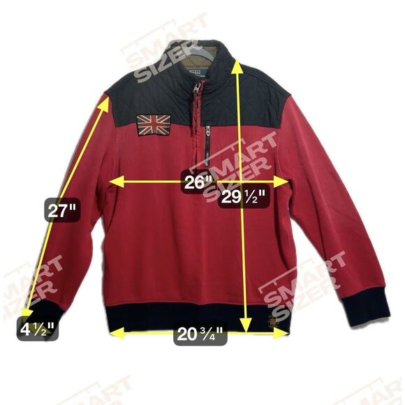 Polo Ralph Lauren Pullover Mens XL Moto Racing Red 1/4 Zip Union Jack British - Picture 2 of 15
